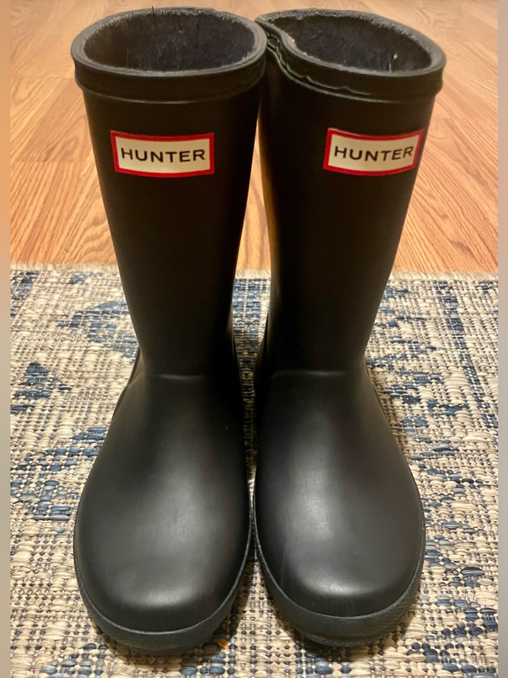 Hunter Kids Black Matte Waterproof Rain Boots